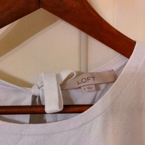 Loft lightweight short sleeve top with back detail.